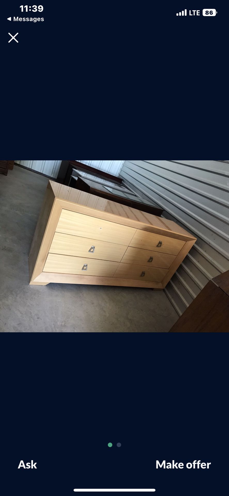 🌹BEAUTIFUL SOLID WOOD DRESSER/6 DRAWER -68” Long, 20”D, 35” Tall🌹