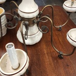 Vintage Western Ceramic Chandelier 