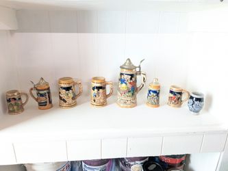 13-Piece Vintage German & Bavarian Beer Stein Collection – Great for Oktoberfest!