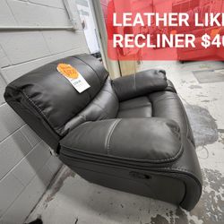 Leather Gel Recliner $400