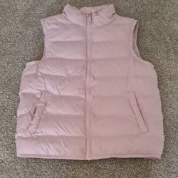 Yigga Pink Padded Puffer Vest Unisex Kids Size 164 Full Zip Pockets