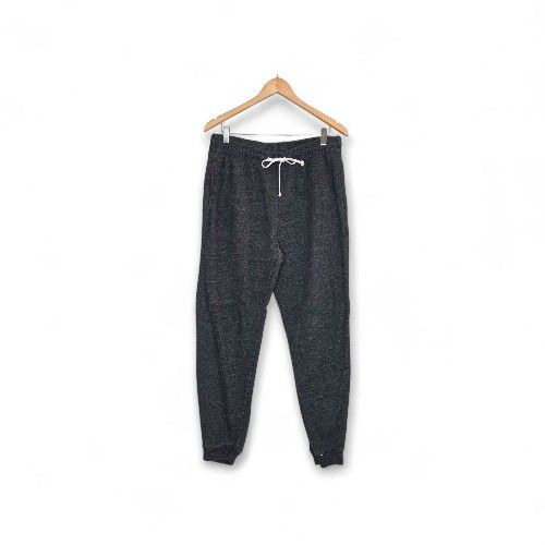 H&M Men's Dark Gray Fleece Cozy Jogger Drawstring Sweatpants Side Pockets Large