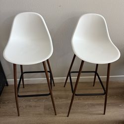 Target White Mid-Century Modern Barstools (Set of 2)