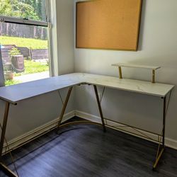 Beautiful White And Gold Desk 