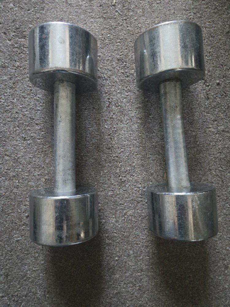 (2) 10 Lbs Dumbbells Chrome
