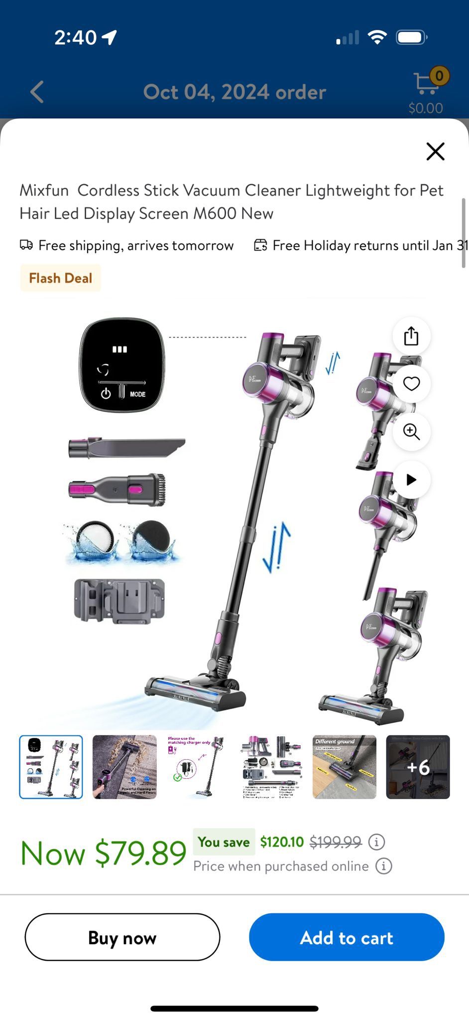 Cordless Stick Vacuum Cleaner Lightweight for Pet Hair Led Display Screen M600 New