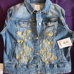 LuLaRoe Harvey Jean Jacket Large