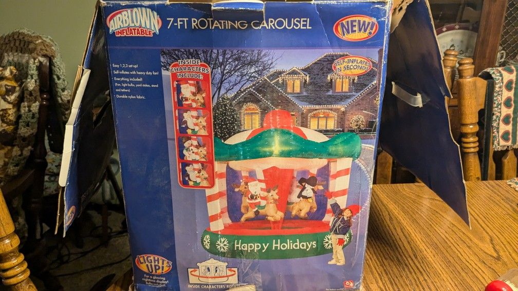 Gemmy 7 Ft Rotating Carousel