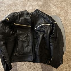 Bolt Leather Motorcycle Jacket In Black