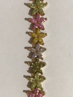 Pastel Crystal Floral Bracelet