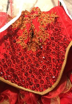 Red and Gold quince dress I have matching doll too