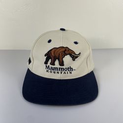 VTG Mammoth Mountain Strapback Hat Cap Snowboard Ski Woolly Mammoth Retro Skate