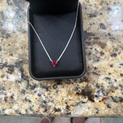 Sterling Silver Ruby Necklace 