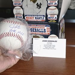 Juan Gonzalez 2 X AL MVP Signed Baseball