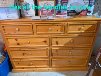 9 drawer solid wood dresser 
61"w x 17.5"d x 42"h