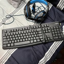 Keyboard and Headphones