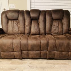 Jamestown espresso reclining sofa shop
