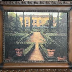Large French Art Piece - Metal frame