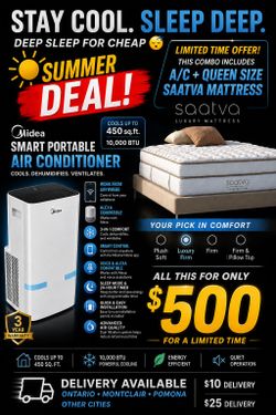 QUEEN SAATVA MATTRESS & AC COMBO FOR AN UNBEATABLE PRICE 😲 500 $$