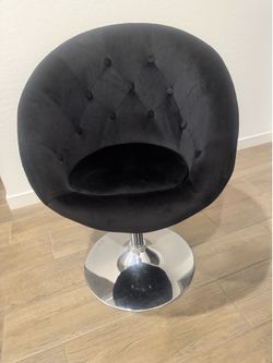 black suede Vanity Swivel Make up chair
