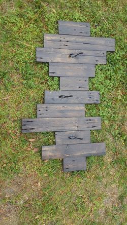 Custom handmade, flush wall mounted rustic wood coat rack