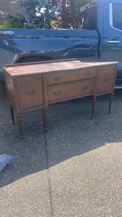 Vintage 20s or 30s buffet cabinet mahogany very solid needs refinishing 66” long 20” deep 37”tall