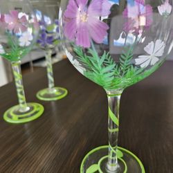 Beautiful Handpainted Glasses  5 for $15