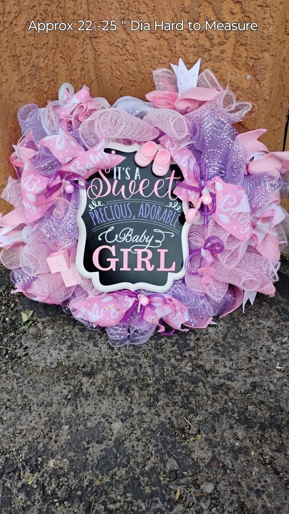New Baby Congrats Wreath See Video /Photos $15.00 FCFS No Holds