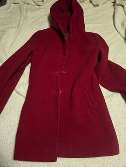 Red peacoat small/M euc