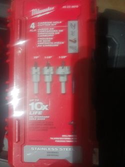 Milwaukee  4 PC Carbide Hole Cutter Kit $60 Each