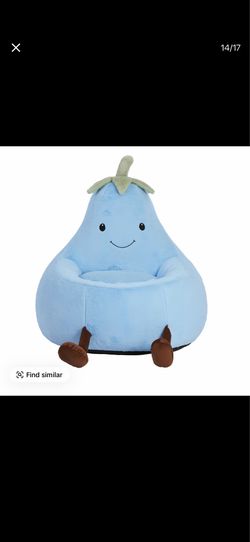 Light Blue Kids Memory Foam Bean Bag Chair