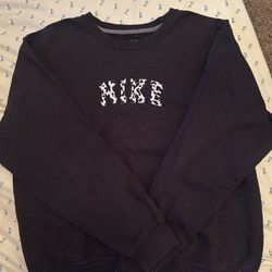 thrifted cowprint nike pullover