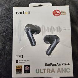EarFun Air Pro 4 Adaptive Hybrid Noise Canceling Wireless Earbuds, Qualcomm Snapdragon Sound, aptX™ Lossless, 6 Mics AI CVC 8.0 Call
