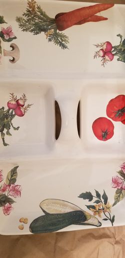 Do you serve a lot of salads? This tray is perfect! FRANCO MUNARI BASSANO Ceramic Italian Tray - See pictures for description / ACCEPTING OFFERS