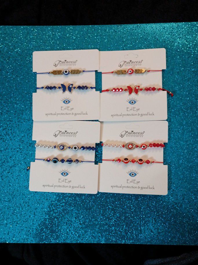 Red And Blue Spiritual Bracelets $3