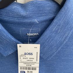 Men’s Blue Polo Shirt – Size Large – New with Tag