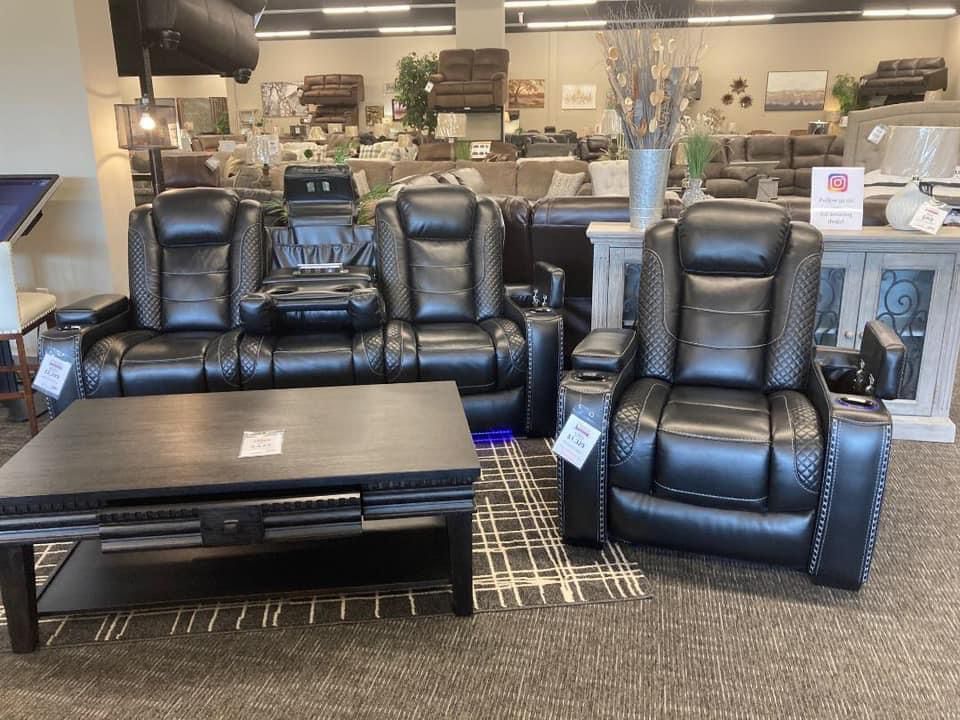 Party Time Midnight Power Reclining Living Room Set (Sofa And