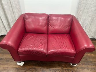 Red Leather Loveseat Sofa and Standard sofa