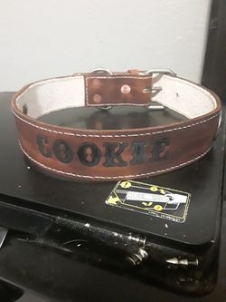 Dog collar 100%leather S,M,L,XL custom (collares para perros grandes resistentes puro cuero grueso)