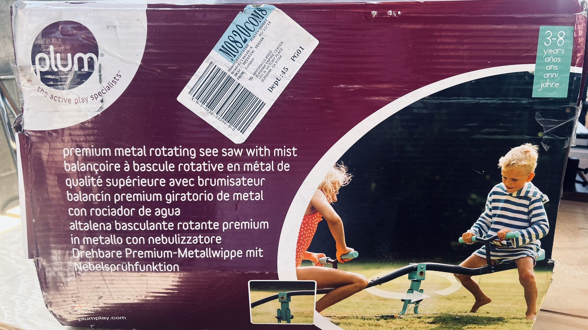 Rotation Outdoor Kids Seesaw 360 Degree Teeter Totter Swing Playground Play Set With Misters