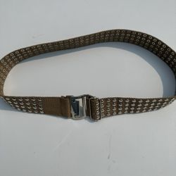 Y2K Tan Belt with Silver Buckle