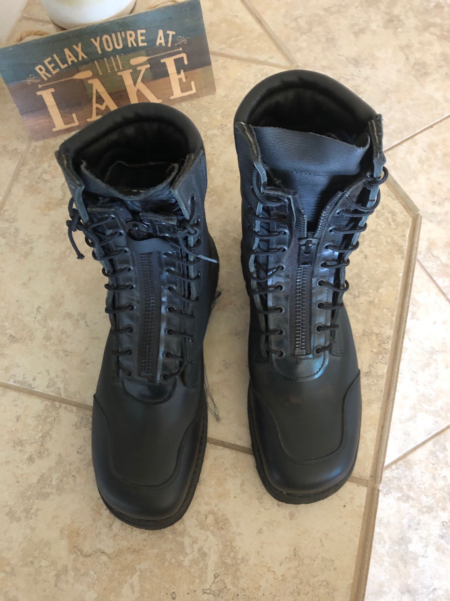 Steel toe work boots, size 11 E, new condition $80