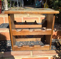 Vintage Wood Wine rack Tile Cottage Core Decor