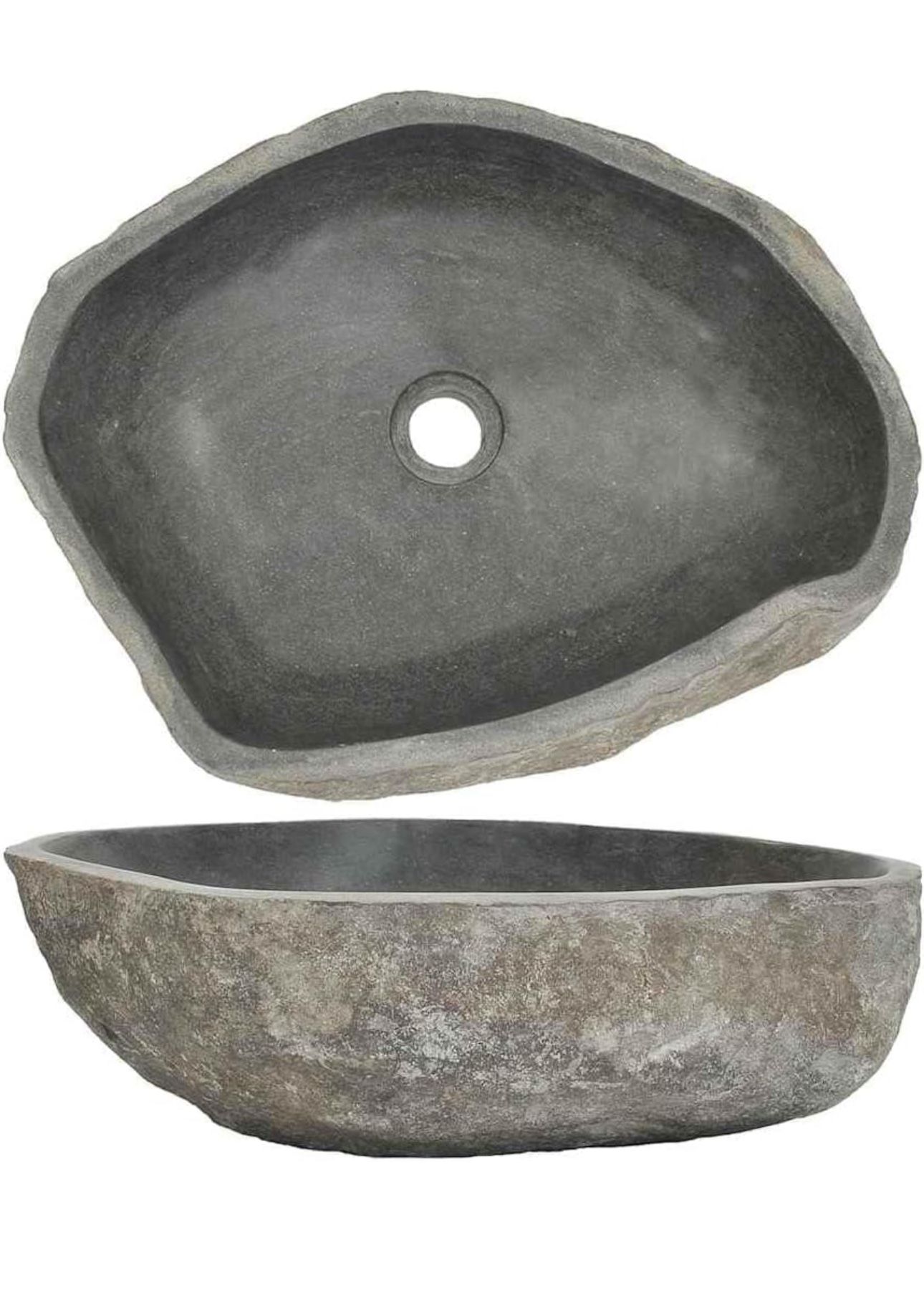 Bathroom Countertop Vessel Sink, Stone Oval