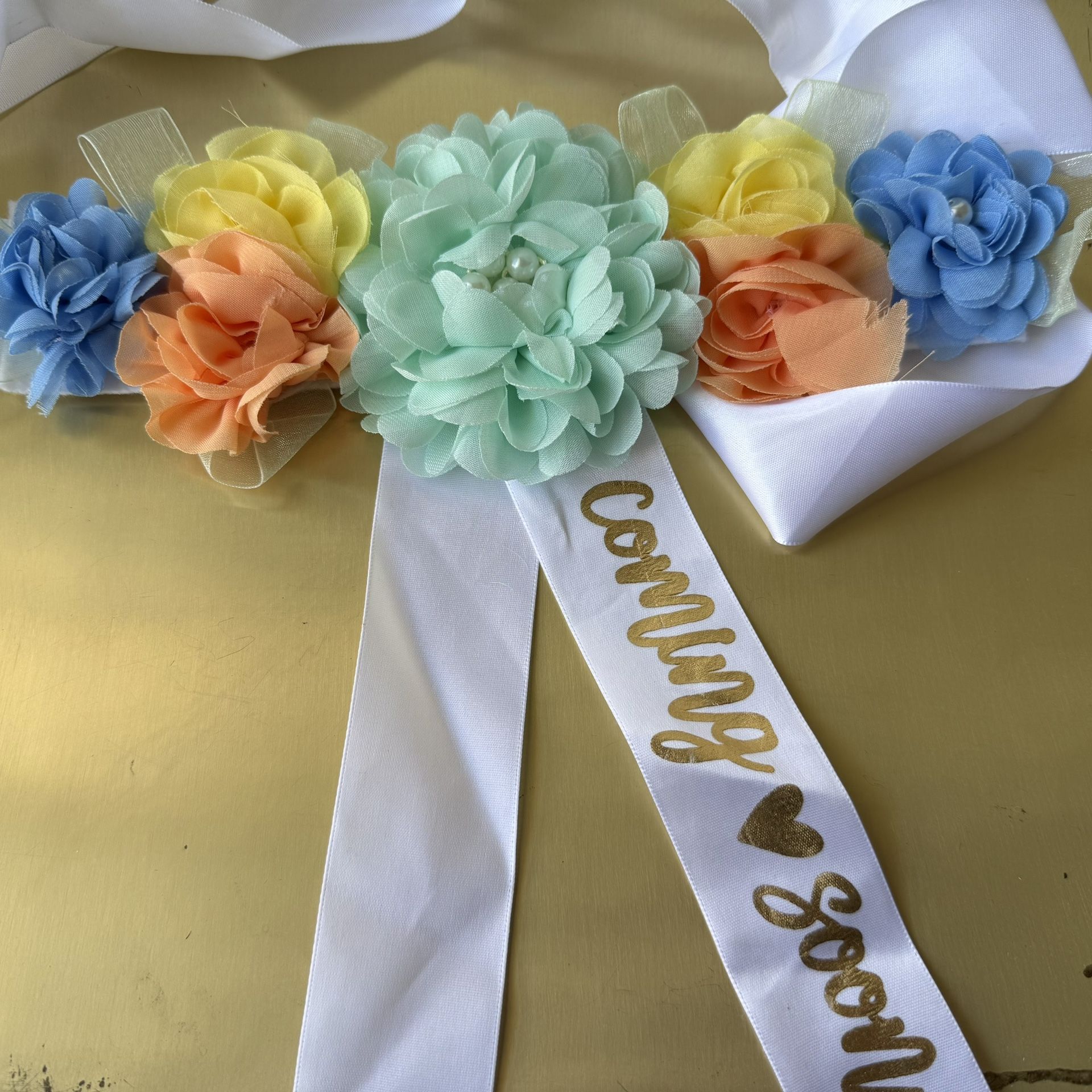 Mommy To Be Sash & Floral Belt Baby Shower Decoration