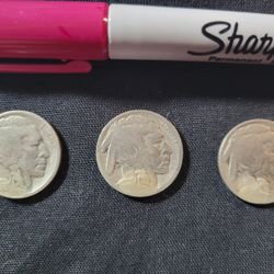 (3) Buffalo Nickels 