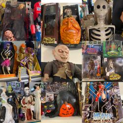 Halloween Horror Headquarters here At Mecha Market Section In Mantiques In Fremont Niles Ca. Priced individually to sell. 37671 Niles blvd Fremon