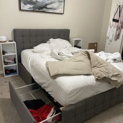 Queen Bed Frame With 4 Drawers 