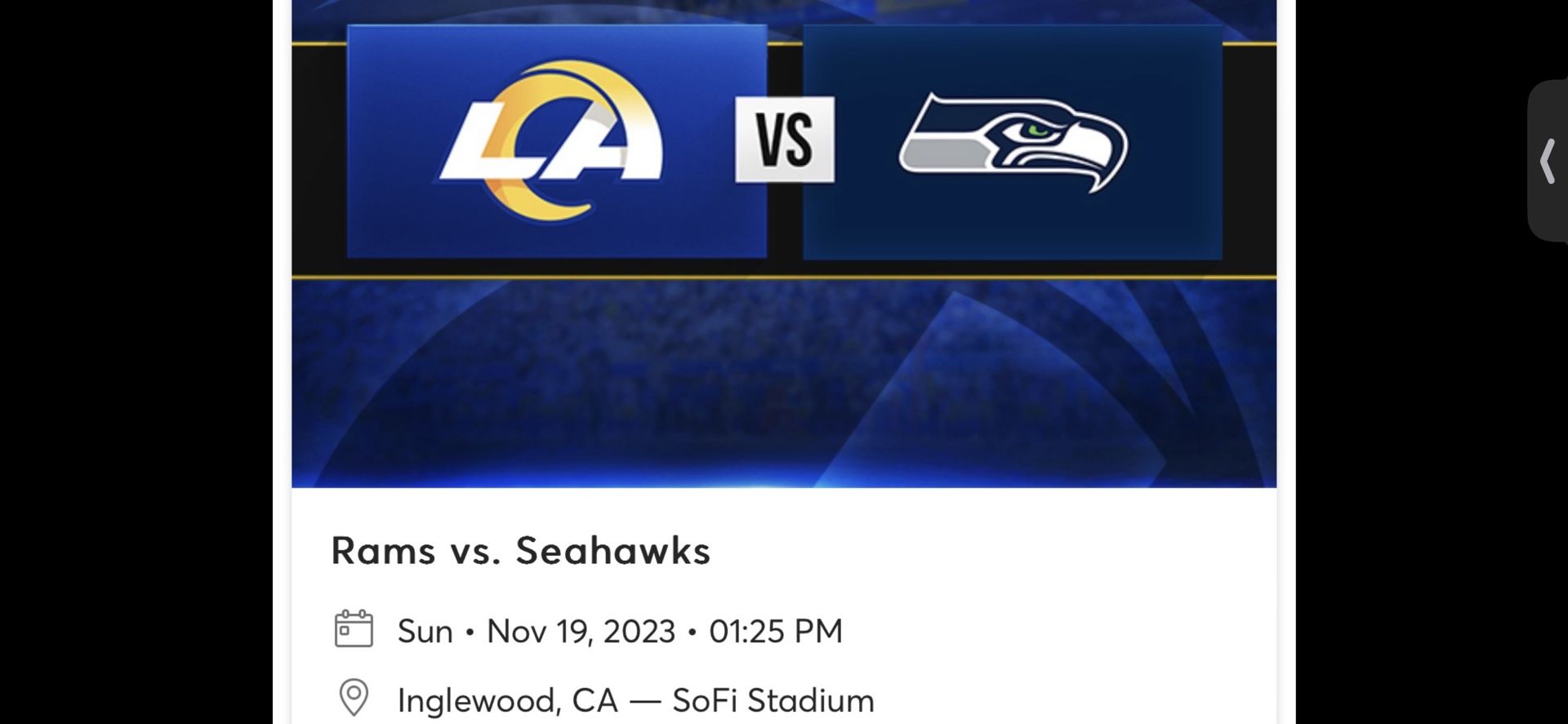 Rams Vs Seahawks