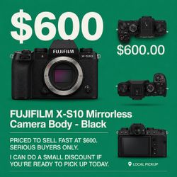 Fujifilm X-S10 / XS10 Mirrorless Camera (Body)